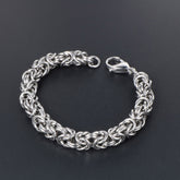 European and American personalized woven men's titanium steel bracelet trendy cool punk handmade chain fashion jewelry spot